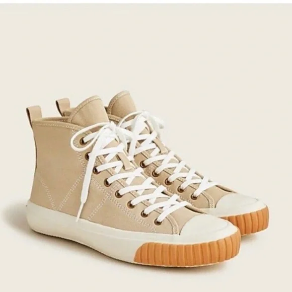 J. Crew Canvas High-Top Sneakers - Desert Sand -