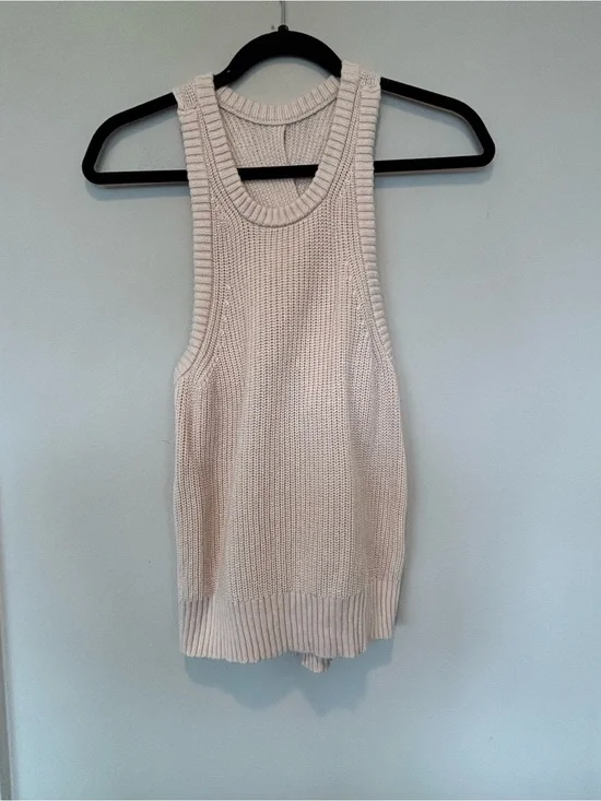 J.Crew Ribbed Knit Racerback Tank in Beige