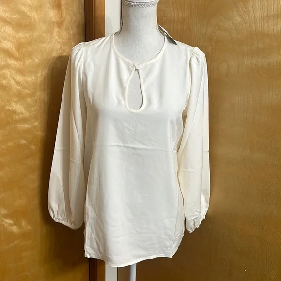 NWT J. Crew Puff Sleeve Satin-Back Crepe Top