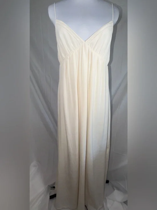 J. Crew Silk Cream Open-back Maxi Dress