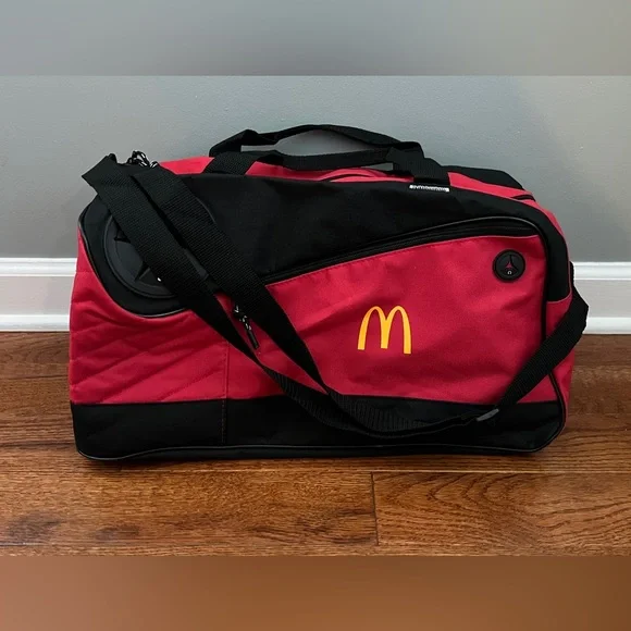 RARE- McDonalds Red And Black With Bottle Holder Lightweight Duffel Bag
