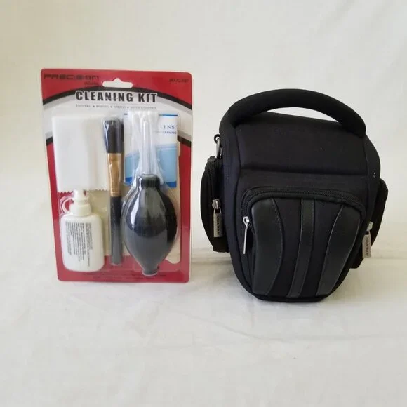 Quantaray Camera Bag with Detachable Shoulder Strap, Belt Loop, and Cleaning Kit