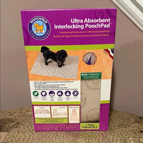 PoochPad Ultra Absorbent Interlocking PoochPad 16”x24”, 2 Pack