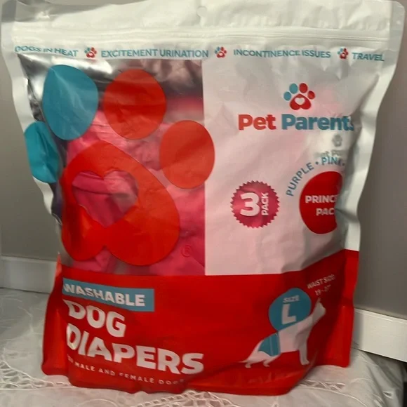 Pet Parents Princess 3 Pack Washable Dog Diapers