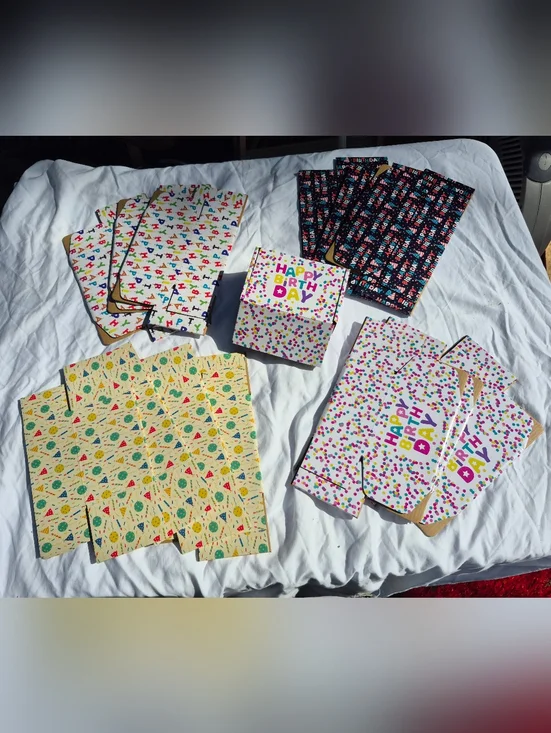 Unbranded Birthday Treat Box Bundle 14pc Colorful Foldable Cardboard