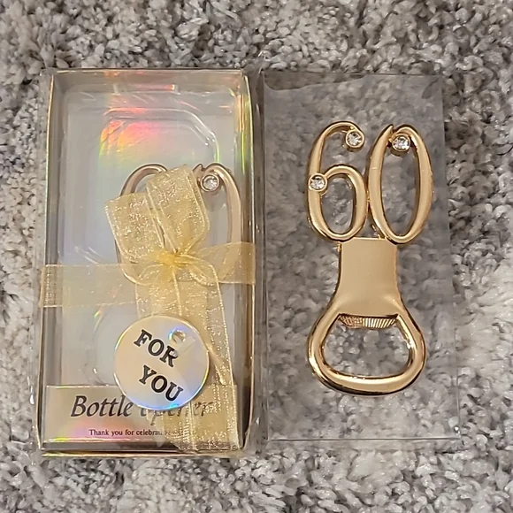 20 pcs gold metal, Bottle openers, favors (celebrate 60 years)