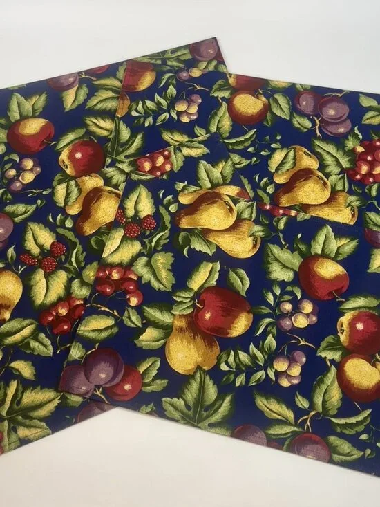 Bardwil Botanical Fruit Placemat Set Of 4 Double Sided French Country Cottage