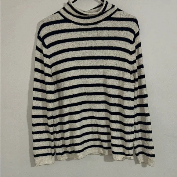 J.Crew striped nautical mock neck sweater medium