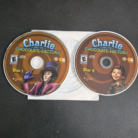 Disc 1 & 2 Charlie And The Chocolate Factory PC CD ROM 2005 Discs Only