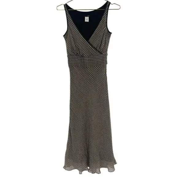 J. Crew Black and White Silk Blend Cocktail Dress