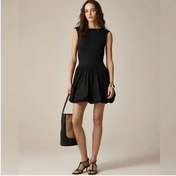 J.‎ Crew Bubble Hem Mini Dress Size 2X Solid Black