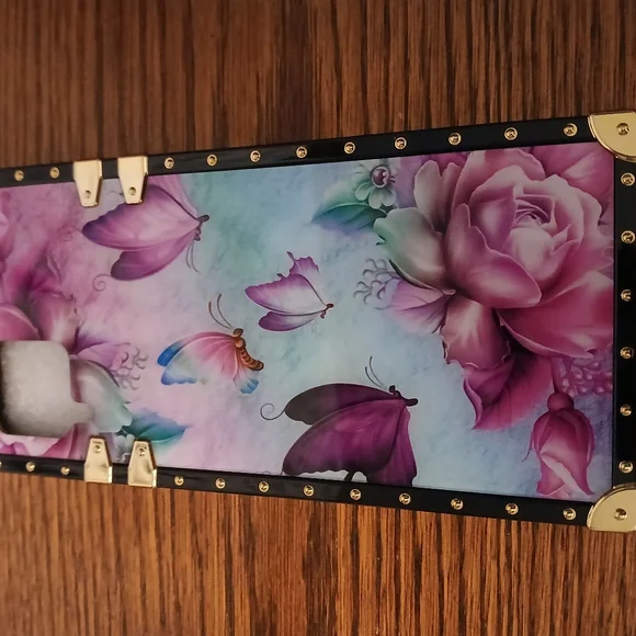 Floral Butterfly Camera Case - Black and Pink