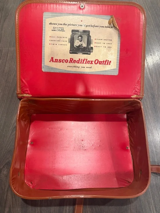 Ansco Rediflex Outfit Vintage Camera Case - Red Interior