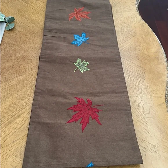 Table Runner Brown, multi color Fall, Thanksgiving decor