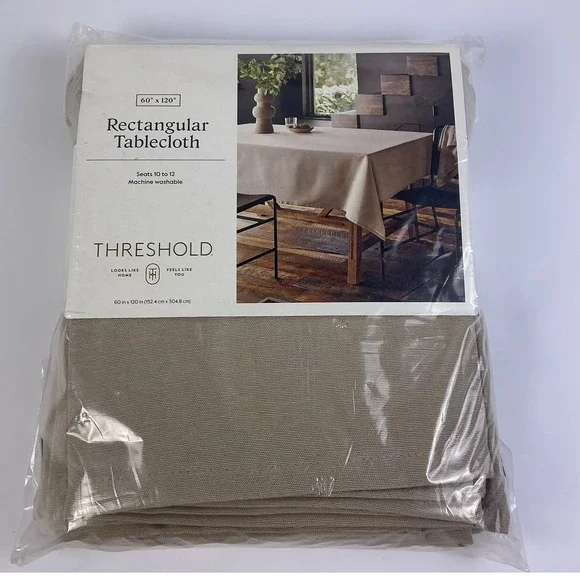 Threshold Rectangular Tablecloth 60 x 120 Seats‎ 10–12 Machine Washable