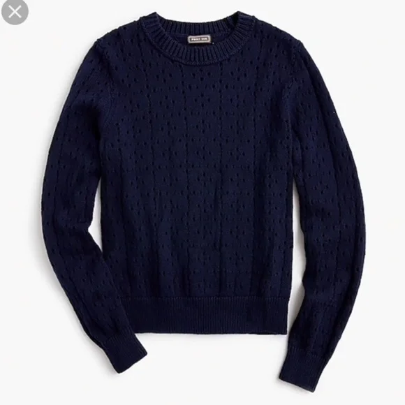 NWT‎ J. Crew Allover Pointelle Crewneck Sweater XXS
