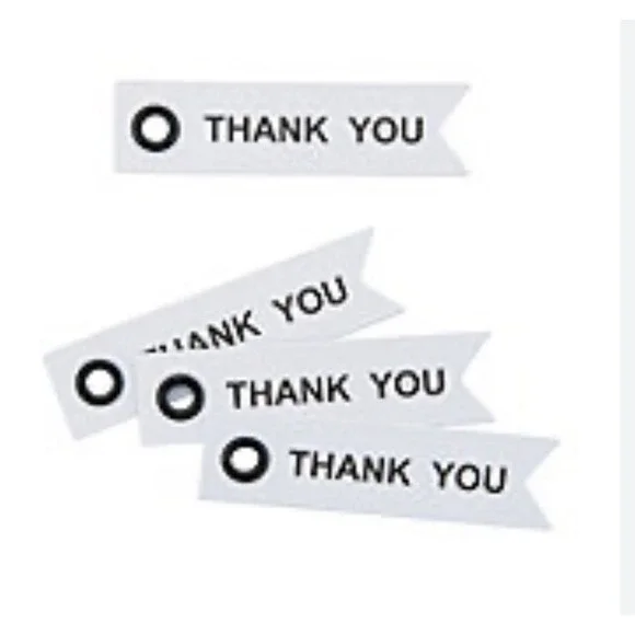 Thank You Eyelet Tags White Craft Embellishments 40 Pcs wedding Party‎ Favor