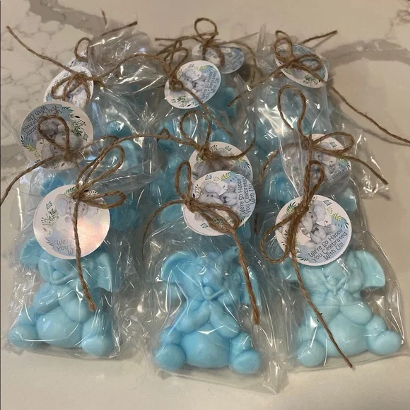 Blue Elephant Soap Baby Shower Favor “ We’re so happy you celebrated with us!”