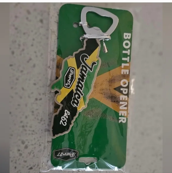 Jamaica Bottle Opener - Green and Silver