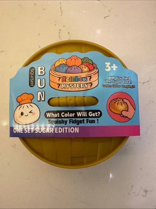 Squishy Bun Rainbow Mystery Fidget Toy - Yellow (One Set Sugar Edition)