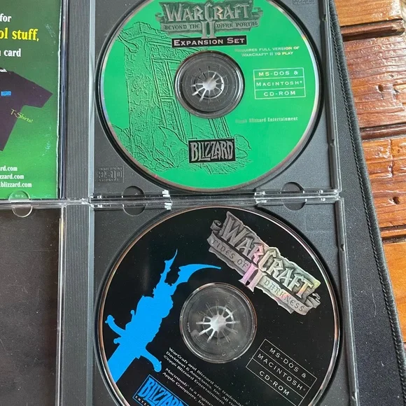 Warcraft II: Tides of Darkness & Beyond The Dark Portal Expansion CD Roms