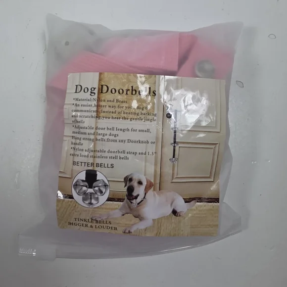 Dog Doorbells Adjustable Nylon Strap - Pink