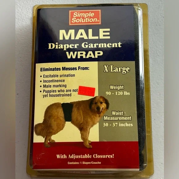 Simple Solution Blue XL Male Dog Diaper Garment Wrap