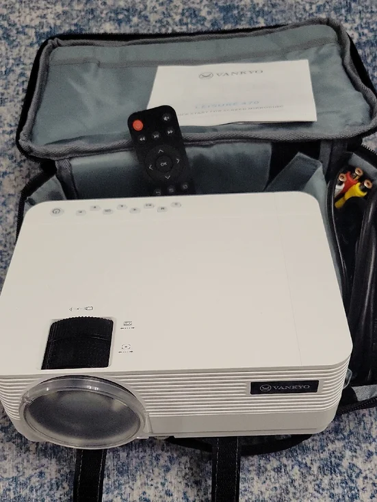 White Portable Projector - Compact Home Theater
