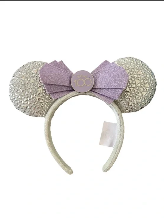 Disney Silver & Lavender 100th Anniversary Minnie Ears Headband