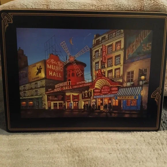 Pimpernel Paris Street‎ Scene Table Placemats Set Cork Backed Made In England