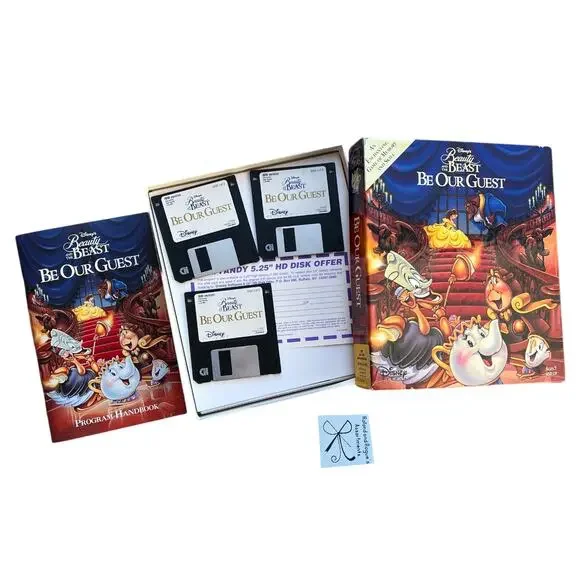 Disney Software Be Our Guest Floppy Disk Game Includes Poster As-Is
