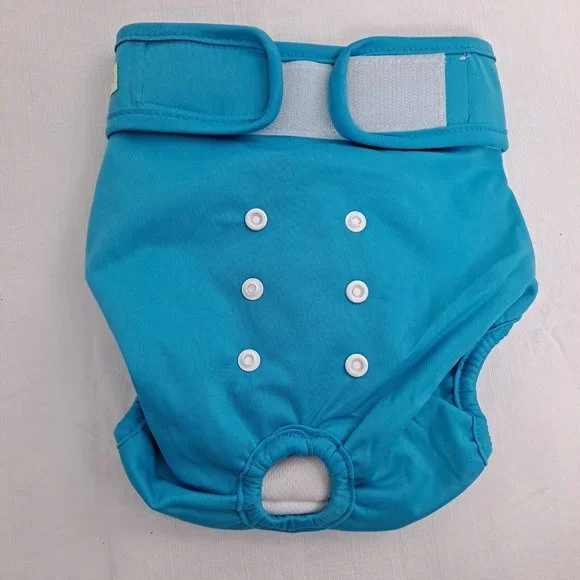 Dog Diaper Blue Washable snap back LARGE