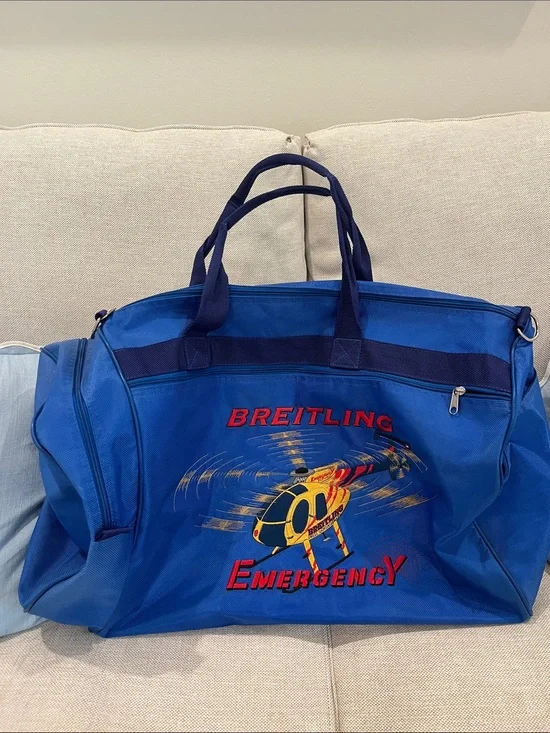 Breitling Duffle/Travel Bag Emergency Blue, Red & Yellow Accents-Strap Included