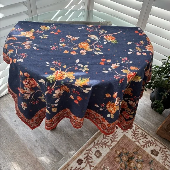 • “Maison d’Hermine floral, Birds 54 x 70 set of 2Tablecloth 100% Cotton”