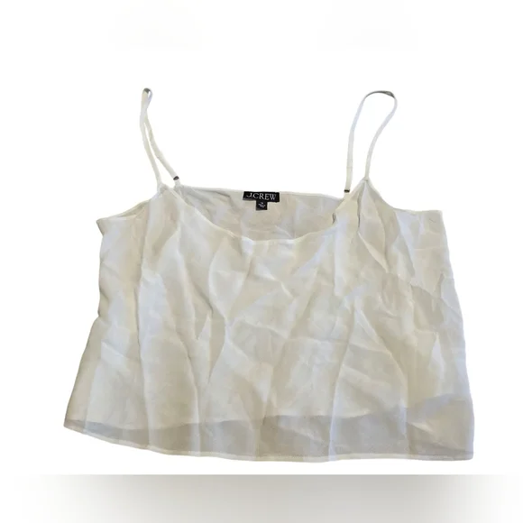 J. Crew White Cropped Vicose Camisole Size 14 EUC