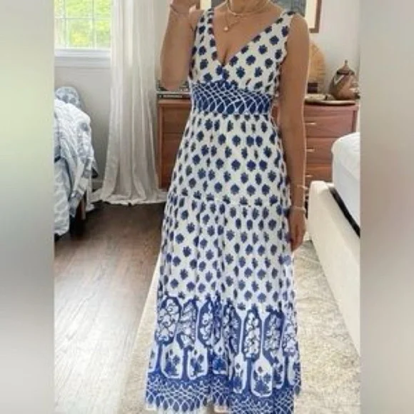 J. Crew Santorini Block Print Maxi Dress, Size 00