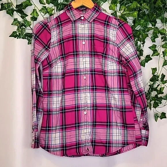 J. Crew. Plaid. Flannel. Button Down. Size XS. EUC