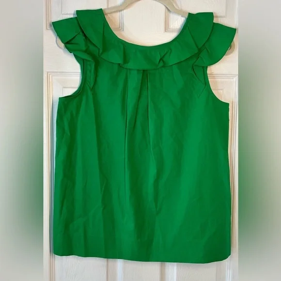 J. Crew Flutter Sleeve Blouse‎ size 4 Kelly Green