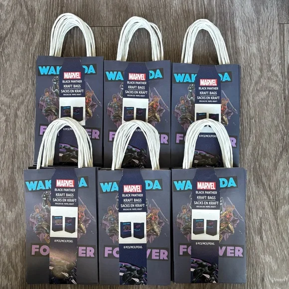 48C. Black Panther Wakanda Forever Party Favor Bags