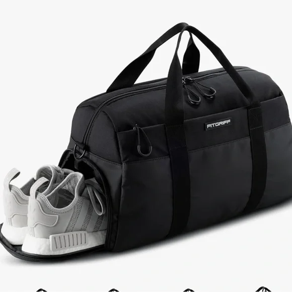 New Fitgriff Black Sports Gym V2 Duffel Bag with Shoe Compartment