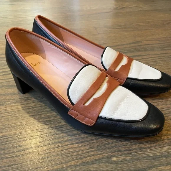 J.Crew Kate Colorblock Loafer Pumps in Leather AQ694