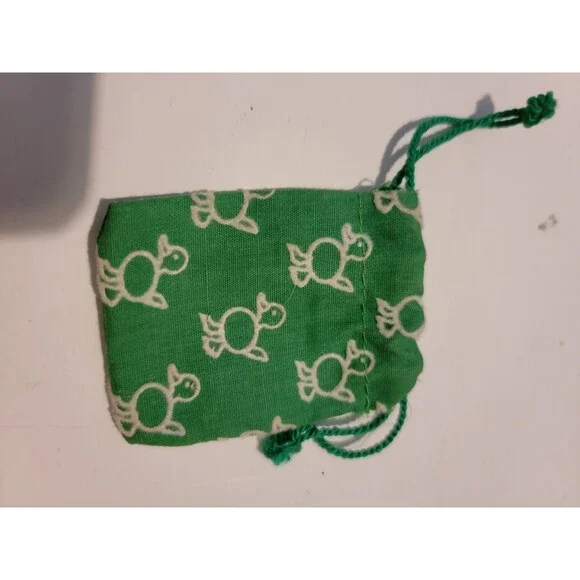 Mini Duck Pouch Coin Jewlery Green White Vintage Mallard
