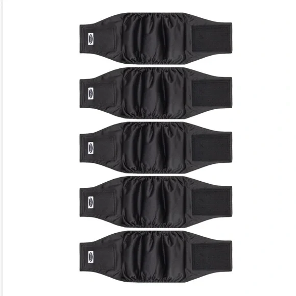 XXL Black 5 piece reusable dog diapers male