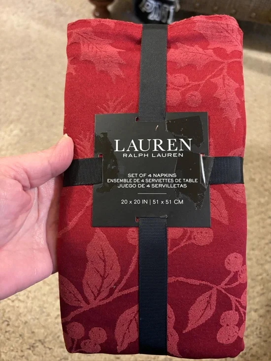 LAUREN RALPH LAUREN NWT SET OF 4 NAPKINS 20x20