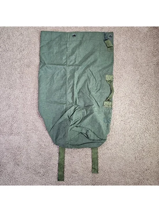 Vintage US Army OD Canvas Field Gear Bag Backpack Style U.S Marked Military 80s