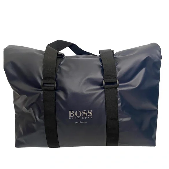 NWOT Hugo Boss Parfum Weekender Expandable Duffle Bag Navy Blue