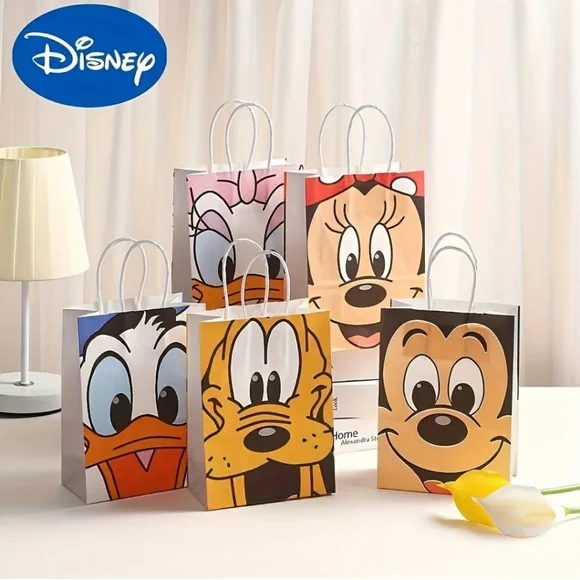 Disney Character Party Favor Bags - Red, Pink, Yellow, Black