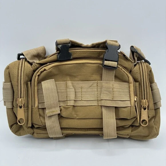 MOLLE Tactical Utility Pouch Gear Bag Tan Brown Paintball Airsoft Equipment