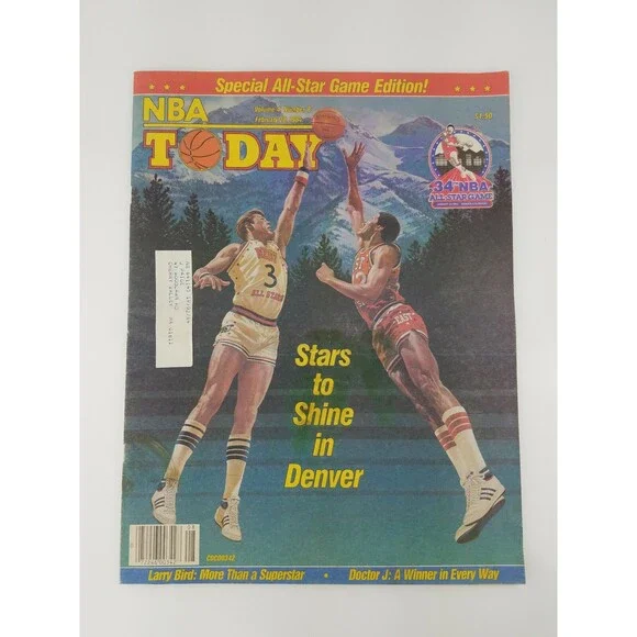 RARE Vtg 1984 NBA Today Newspaper Magazine Basketball ALL STAR GAME Bird Magic
