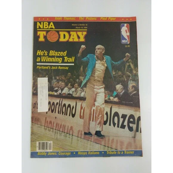 RARE 1984 NBA Today Newspaper Magazine Basketball Jack Ramsey BLAZERS Vtg 80s